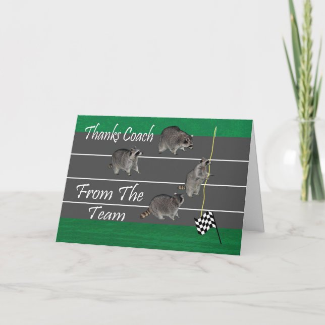 Thank You Track Coach Greeting Card (Front)