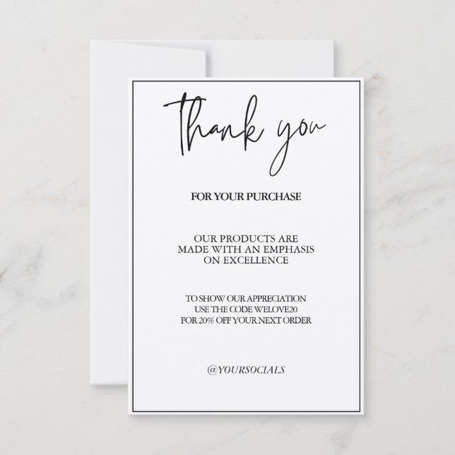 Thank you Traditional Hand Crafted Media Insert (Front)