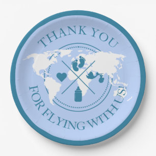 Thank you Travel Baby Shower Modern Decor Paper Plate