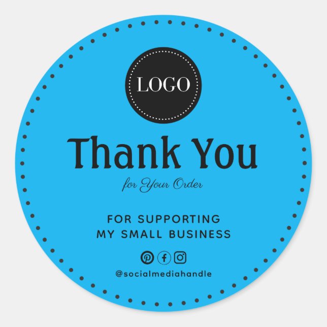 Thank You Trendy Classic Round Sticker (Front)