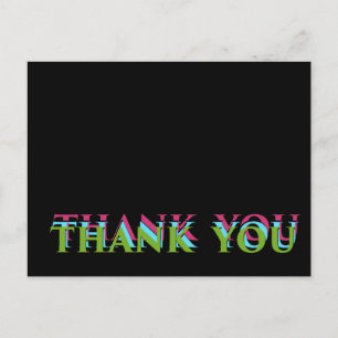 Thank You Triple Colour Postcard