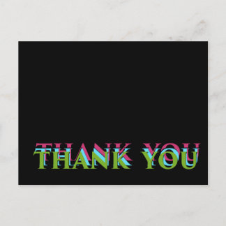 Thank You Triple Colour Postcard