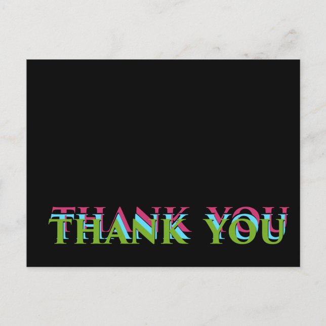 Thank You Triple Colour Postcard (Front)