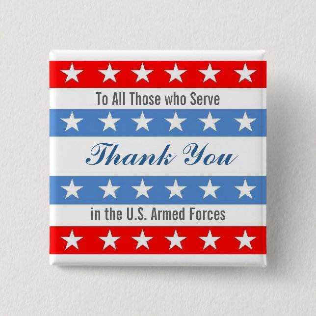 Thank You Troops 15 Cm Square Badge (Front)