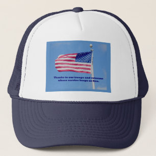 Thank You Troops American Flag Trucker Hat