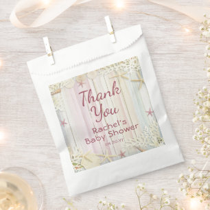Thank You Tropical Beach Seashell Baby Shower Favour Bags