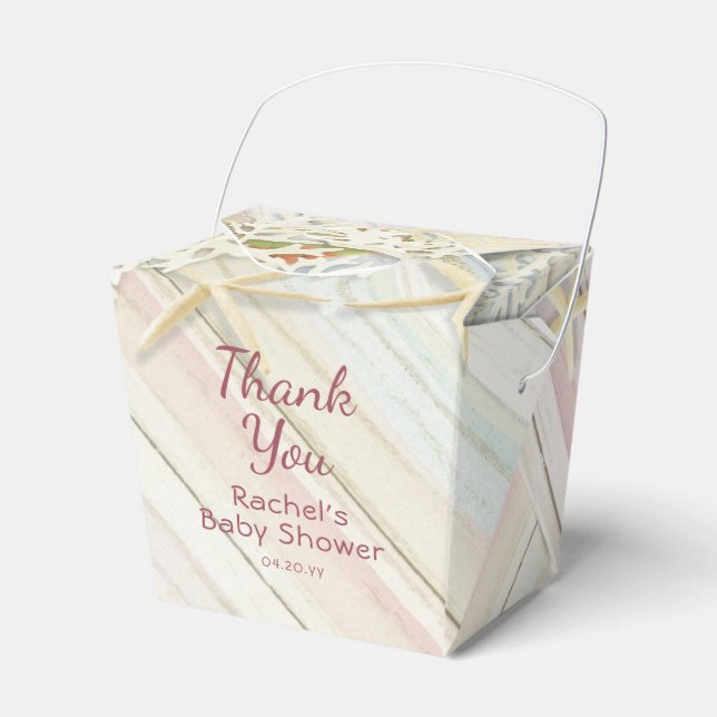 Thank You Tropical Beach Seashell Baby Shower Favour Box (Front Side)