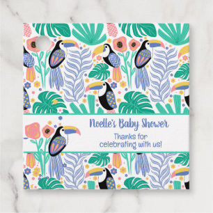 Thank You Tropical Toucan Bird Baby  Favour Tags