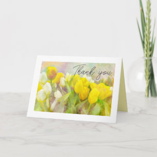 Thank You Tulips Delicate Watercolor Card