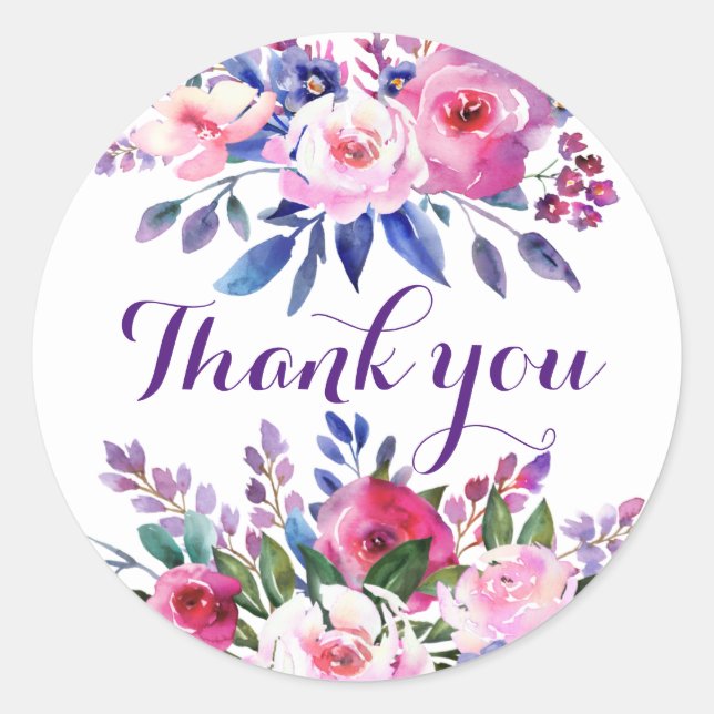 Thank You Tulips Round Stickers (Front)