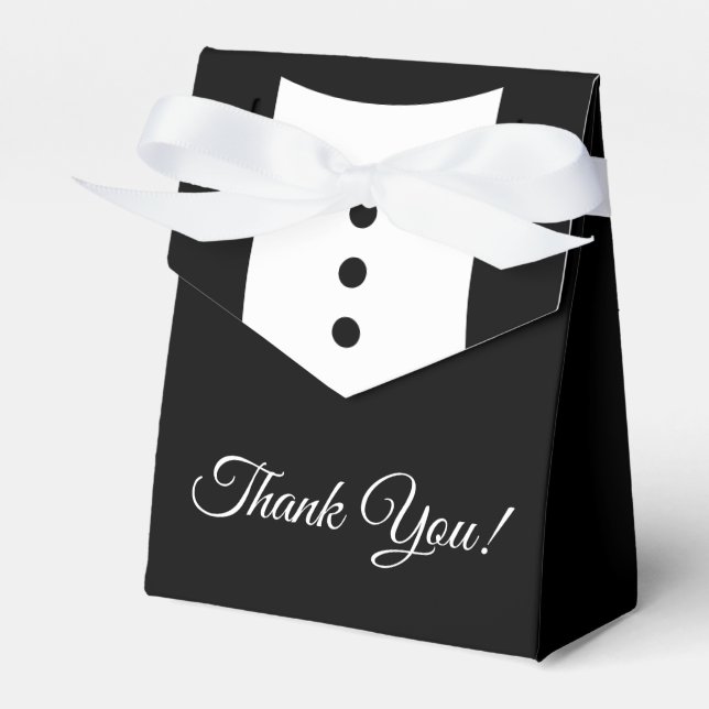 Thank You Tuxedo Wedding Favour Box (Front Side)