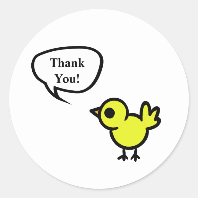 Thank You Tweet Bird Sticker (Front)