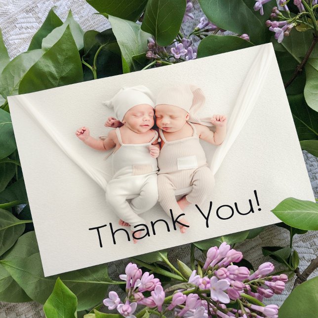 Thank You Twins Baby Gift Newborn Baby Shower Card (Creator Uploaded)
