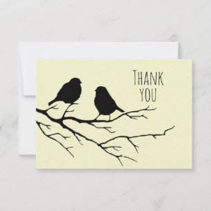 Thank You Two Bird Silhouette Tree Branch Nature