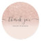 Thank you typography blush rose gold glitter ombre