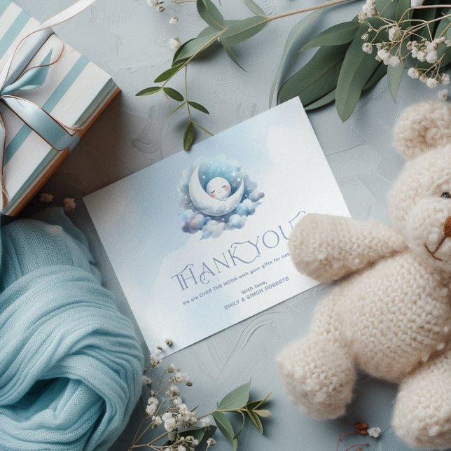 Thank You Typography Crescent Moon Card (Creator Uploaded)