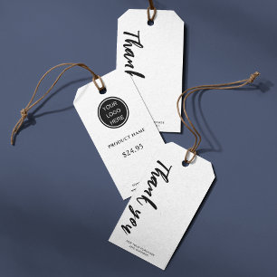 Thank You Typography l Clean Price Display  Gift Tags
