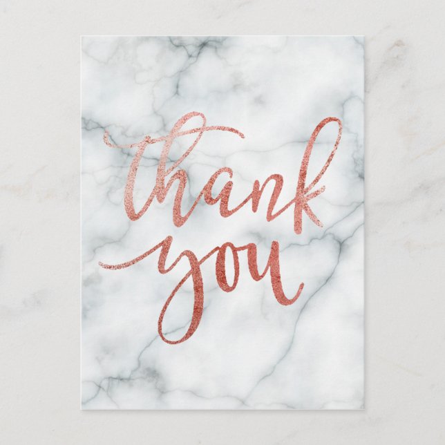 thank you typography on marble postcard (Front)