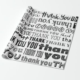THANK YOU Typography Speciality Gift Wrap
