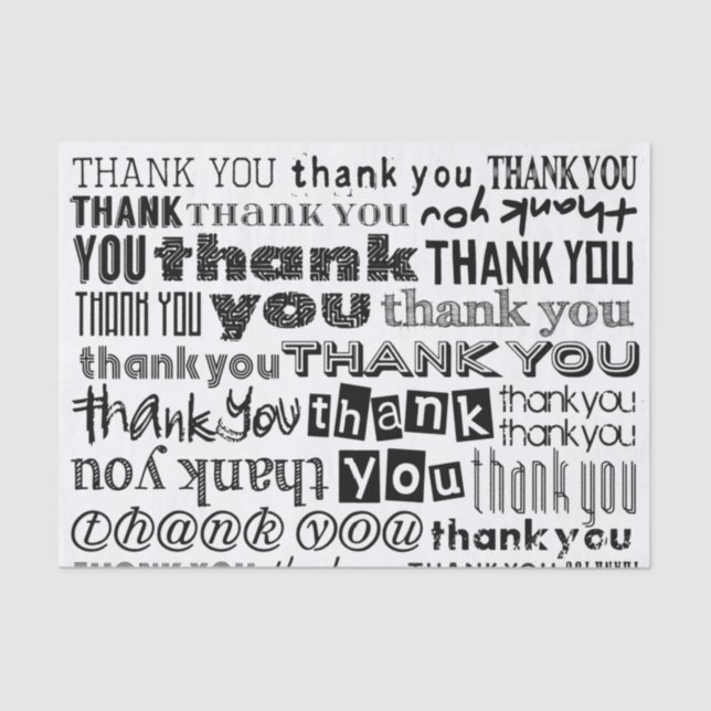 Thank You Typography Tissue Paper (Front)