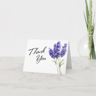 Thank You Typography Watercolor Lavender Flowers