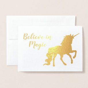 Thank You Unicorn Believe in Magic Gold Foil Card