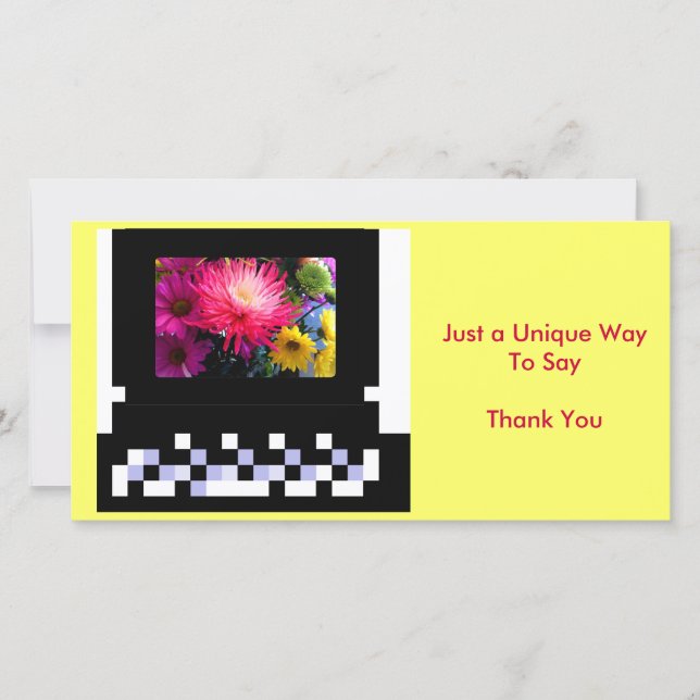 Thank You Unique Computer Bk & Mums Card (Front)