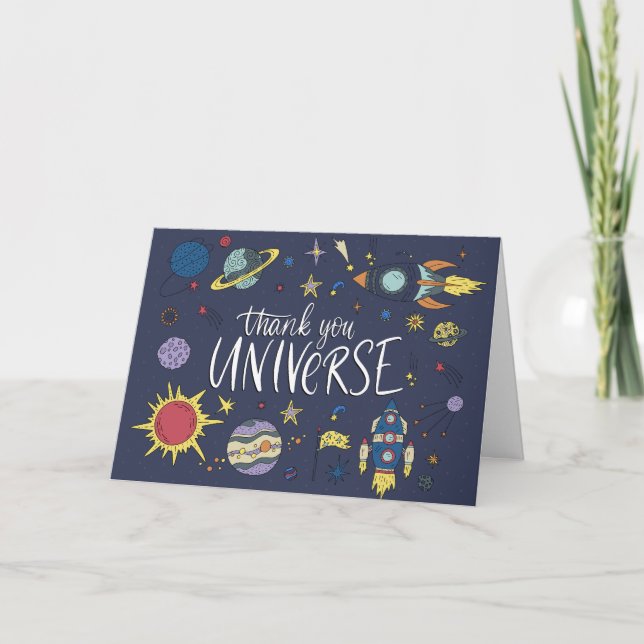 Thank You Universe Space Galaxy Holiday Card (Front)