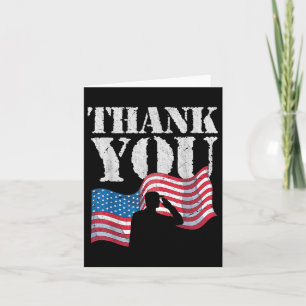 Thank You Us Flag Patriotic Soldier American Memor Card