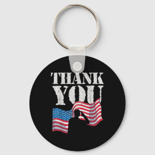 Thank You Us Flag Patriotic Soldier American Memor Key Ring