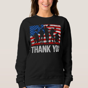 Thank You Us Flag Patriotic Solider America Memor Sweatshirt