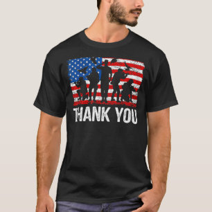 Thank You Us Flag Patriotic Solider America Memor T-Shirt