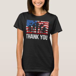 Thank You Us Flag Patriotic Solider America  Memor T-Shirt