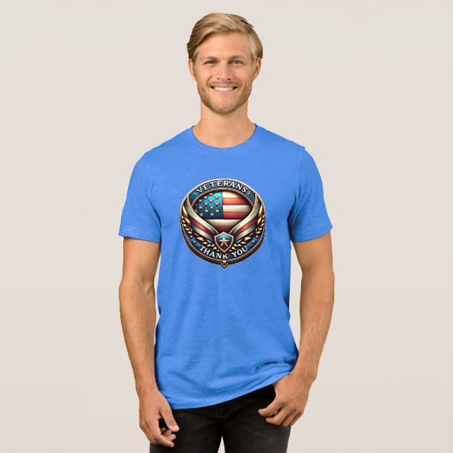Thank You US Veterans Appreciation  Tri-Blend Shirt (Front Full)