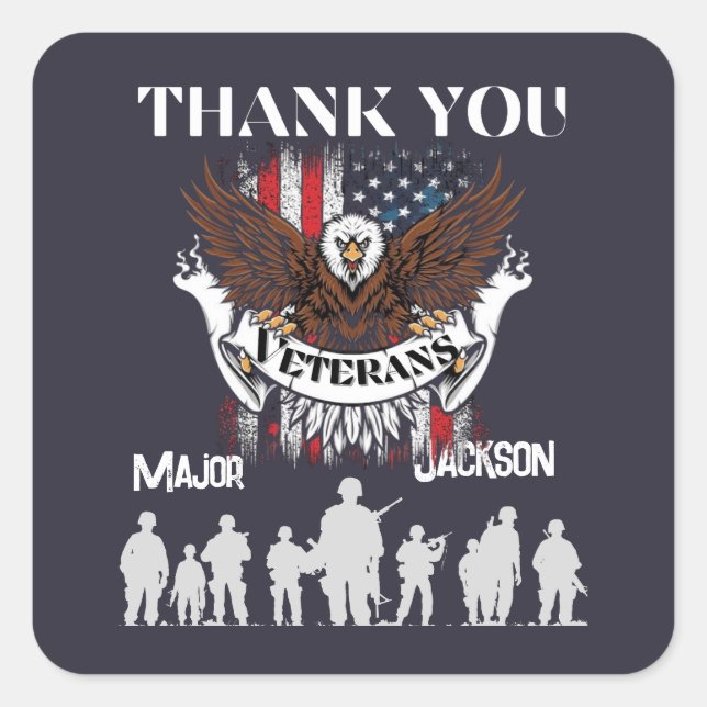 Thank you us veterans memorial honour ,veterans square sticker (Front)