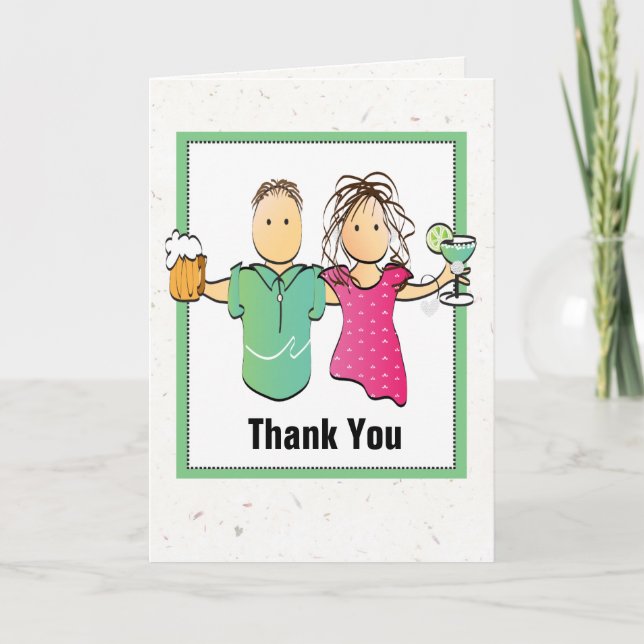 Thank You Vacation Appreciation Funny Cartoon Card (Front)