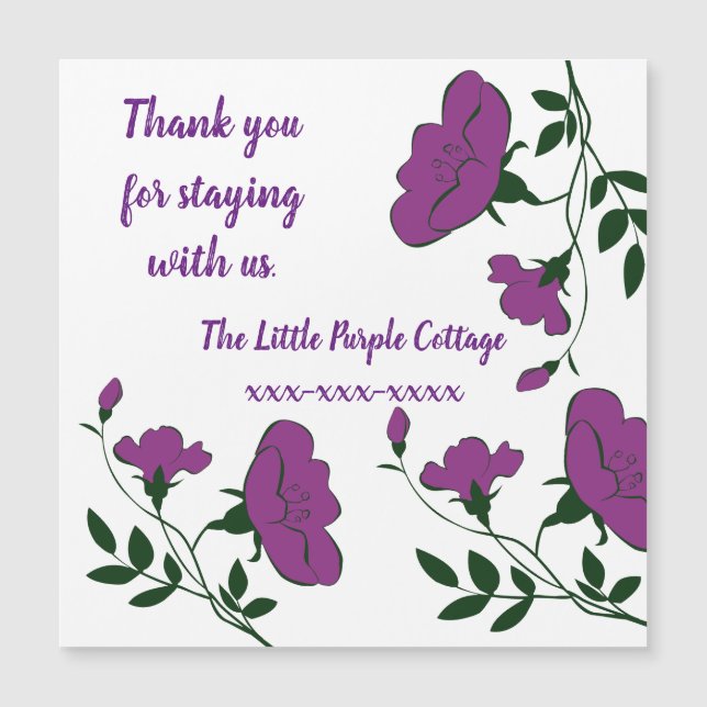 Thank You Vacation Rental Floral House Guest (Front)