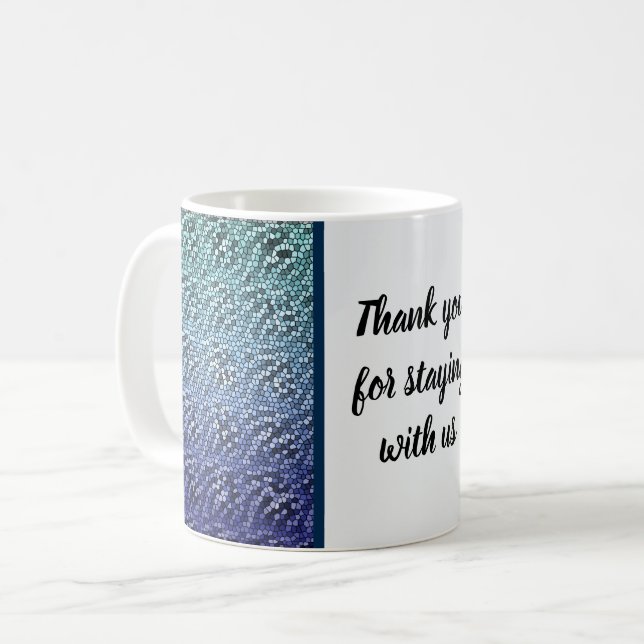 Thank You Vacation Rental Guest Welcome Mosaic Coffee Mug (Front Left)