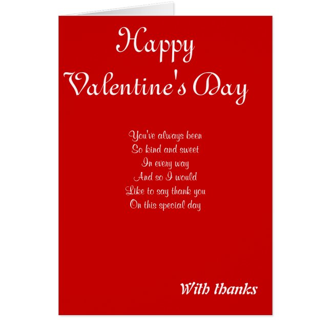 Thank you valentine's day (Front)