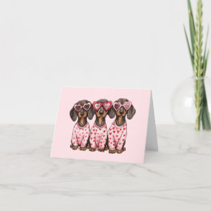 Thank You Valentines Day Dachshund Dogs Card