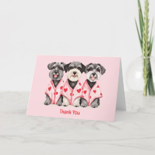 Thank You Valentines Day Schnauzer Dogs Card