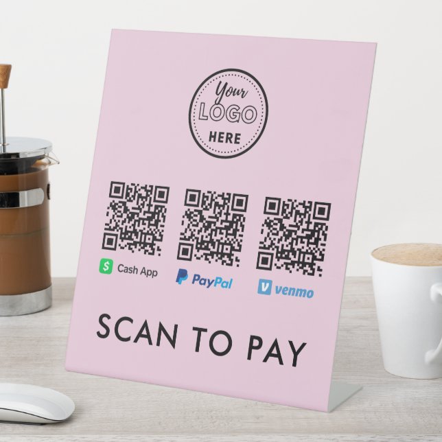 Thank you Venmo Paypal CashApp Scan to Pay Logo Pedestal Sign (In SItu)