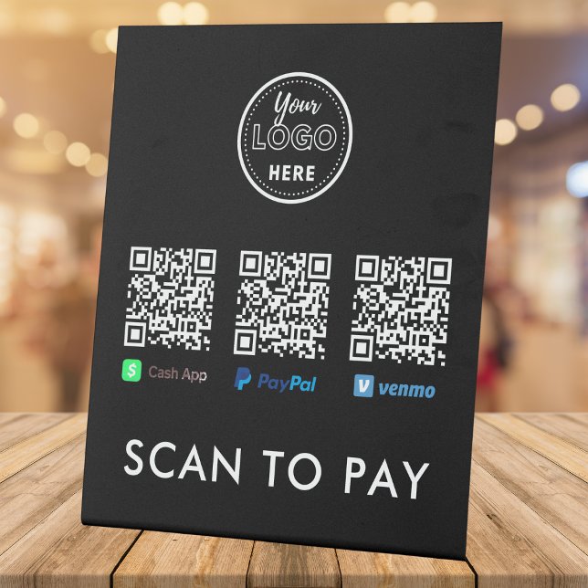 Thank you Venmo Paypal CashApp Scan to Pay Logo Pedestal Sign (Creator Uploaded)