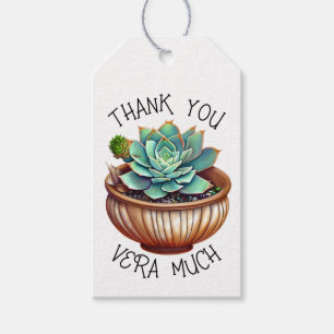 Thank You Vera Much   Cute Aloe Vera Pun Gift Tags