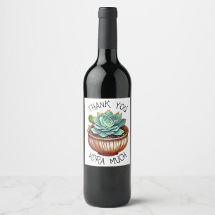 Thank You Vera Much   Cute Aloe Vera Pun Wine Label