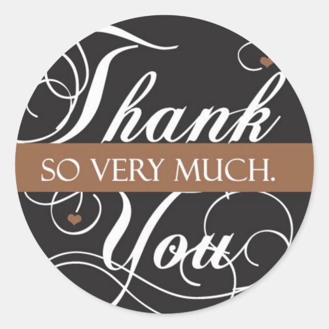 Thank you very much classic round sticker (Front)