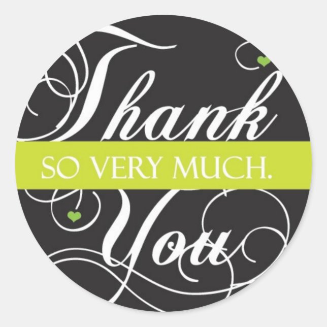 Thank you very much classic round sticker (Front)