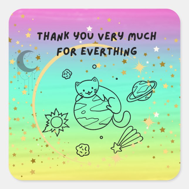 thank you very much for everything square sticker (Front)