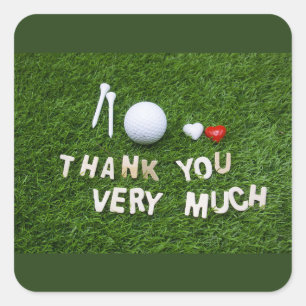 Thank you very much with golf ball sticker