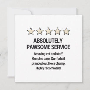 Thank You Vet Veterinarian  Card